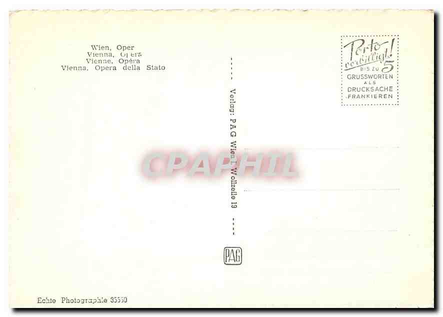 CPM Vienne Opera  — Rückseite