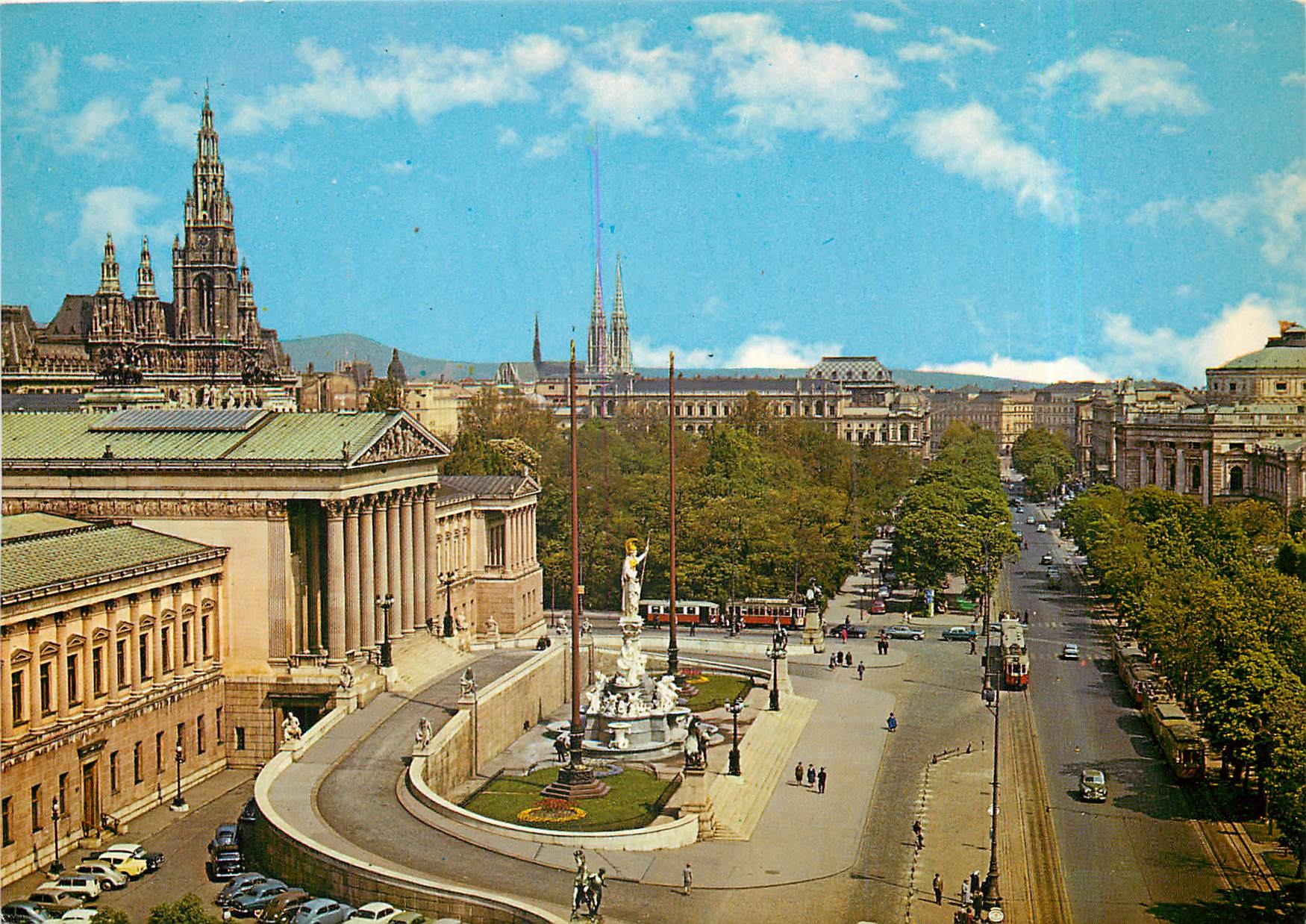 CPM Vienna Ringstrasse with Parliament and Townhall 