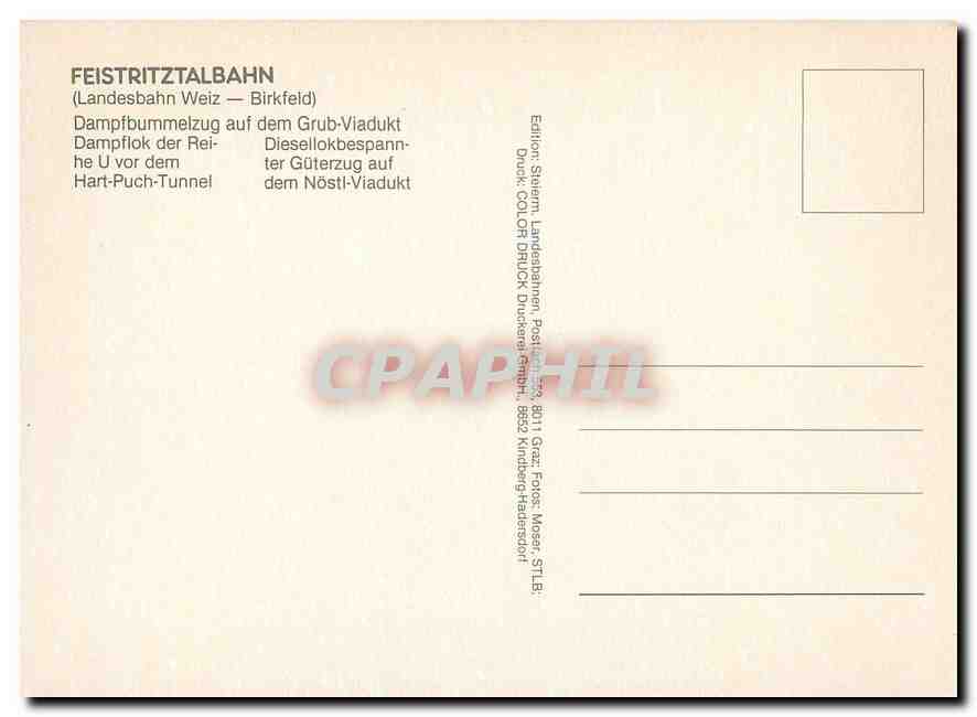 CPM Feistritztalbahn Landesbahn Weiz Birkfeld — Rückseite