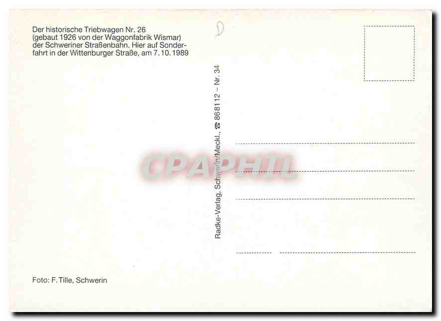 CPM Triebwagen Nr 26 — Rückseite
