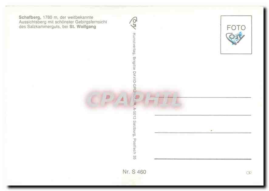 CPM Schafberg St Wolfgang  — Verso