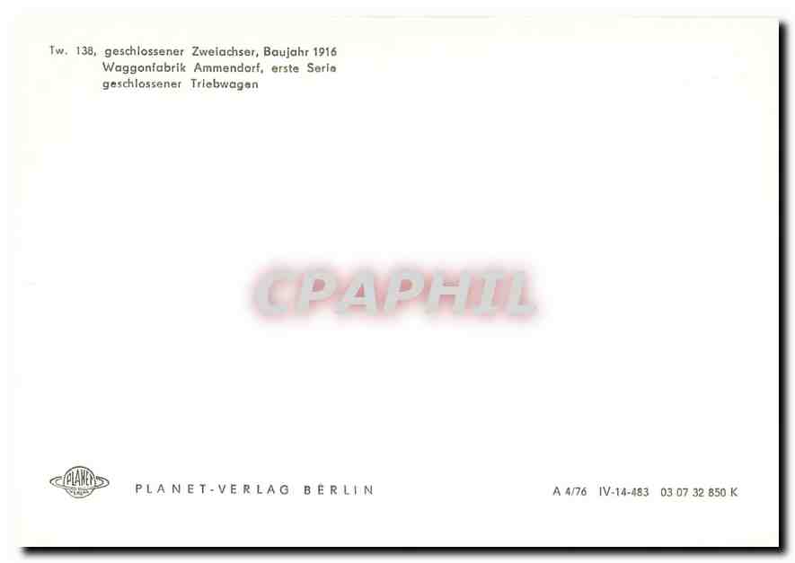CPM Berlin Westfriedhof Altmarkt — Rückseite