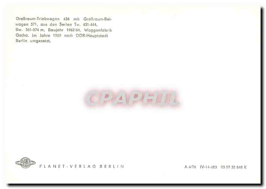 CPM Triebwagen 436 Berlin — Rückseite