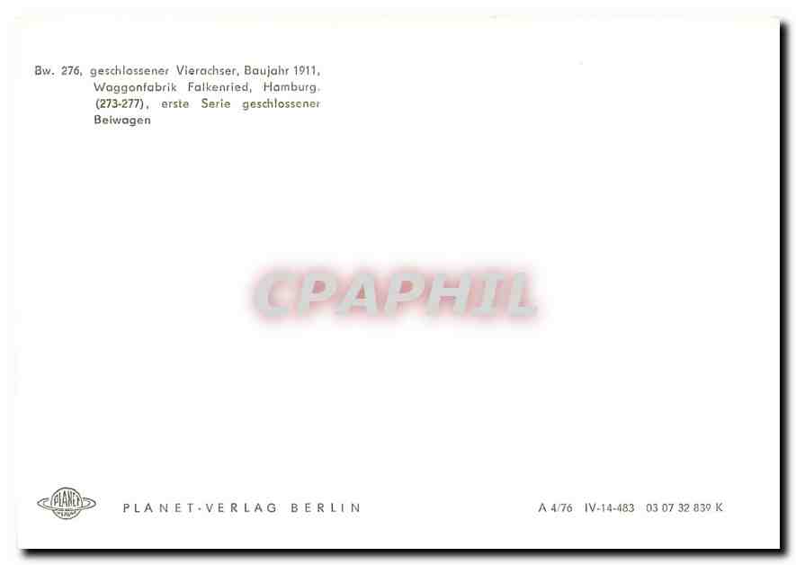 CPM Train 273 277 Hamburg — Verso