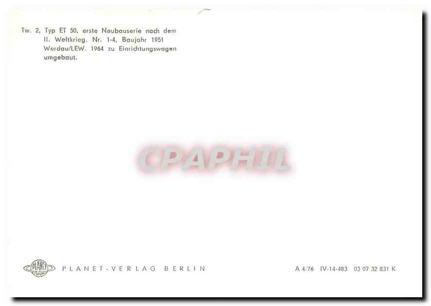 CPM ET 50 Werdau — Rückseite