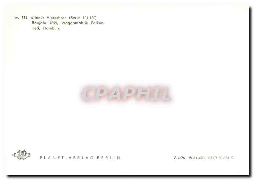 CPM Hamburg 101 120 — Verso