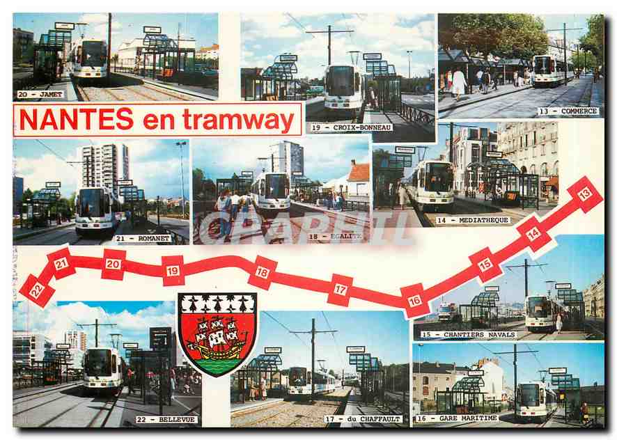 CPM Nantes Loire Atlantique Tramway Jamet Croix Bonneau Commerce Romanet Egalite Mediatheque Bellevu