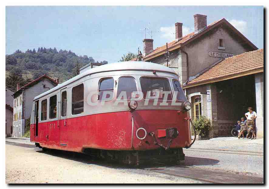 CPM CF Vivarais au temps des CFD Autorail Billard 80 CV en gare du Cheylard