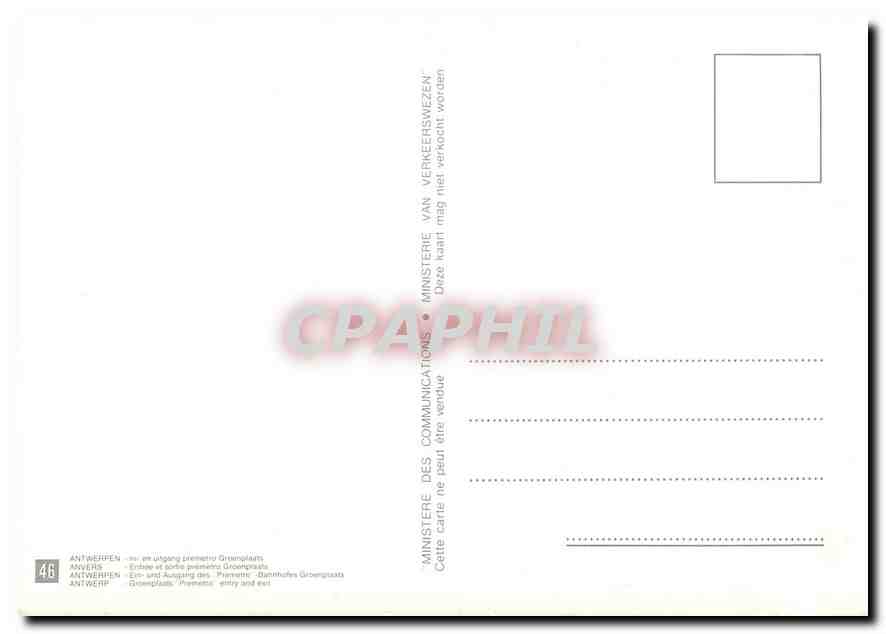 CPM Anvers Entree et sortie Groenplaats — Rückseite