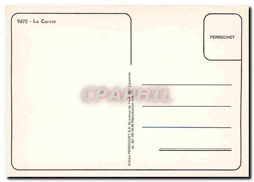 CPM Le Cervin  — Verso