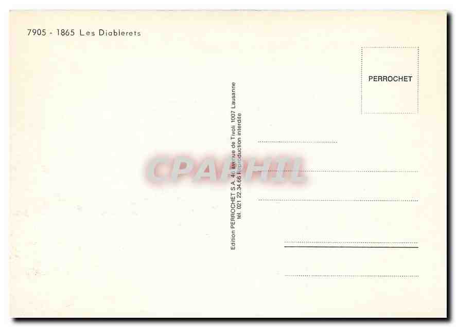 CPM Les Diablerets  — Verso