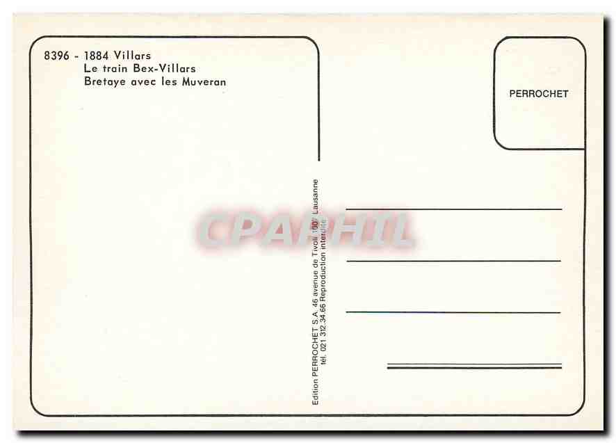 CPM Villars Le train Bex Villars Bretaye avec les Muveran — Verso