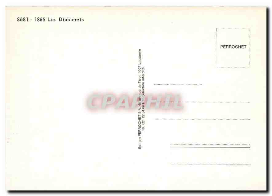 CPM 1865 Les Diablerets  — Verso