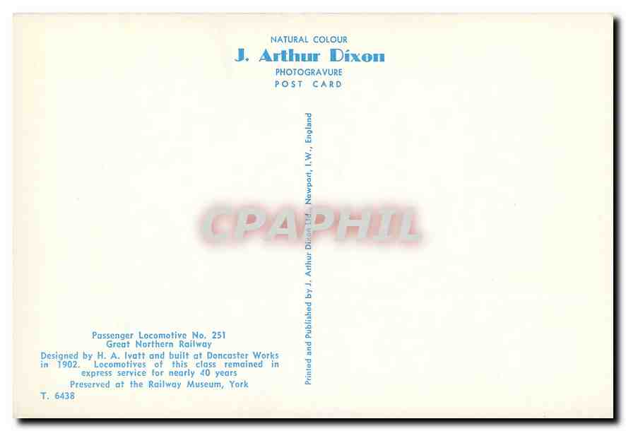 CPM Passenger Locomotive No 251 Great Northern Railway  — Verso