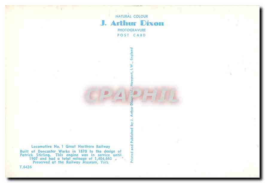 CPM Locomotive no 1 Great Northern Railway  — Verso