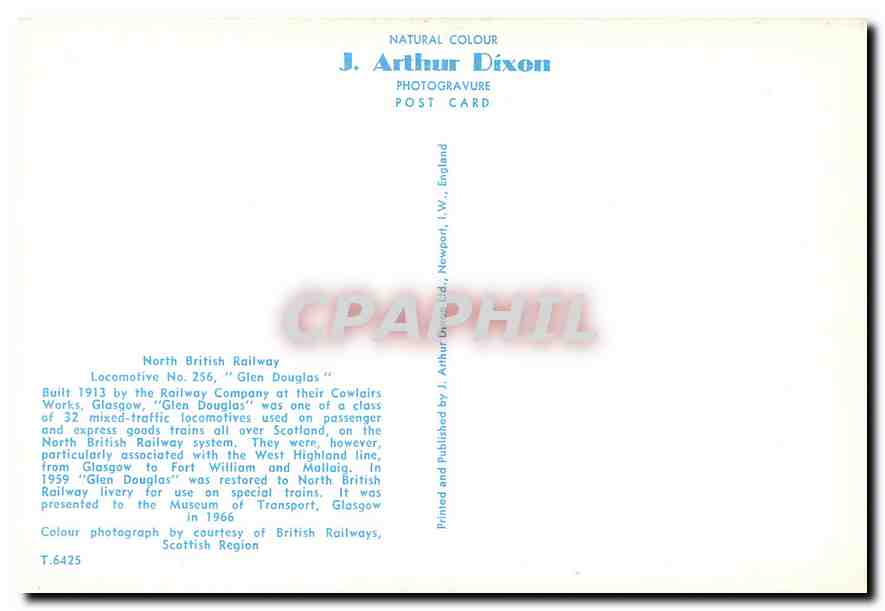 CPM North British Railway Locomotive no 256 Glen Douglas  — Verso