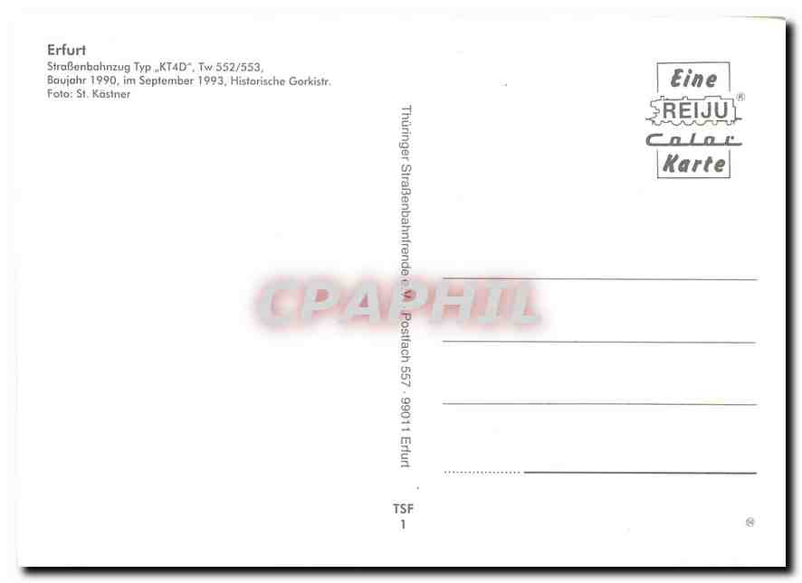 CPM Erfurt Strasenbahnzug Typ KT4D  — Verso