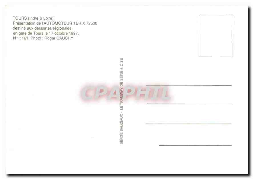 CPM Tours Indre Loire Automoteur Ter X 72500  — Verso
