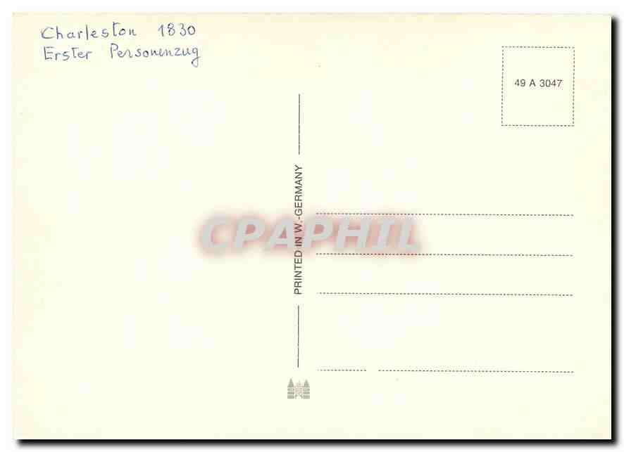 CPM Charleston 1830 Erster Personenzug  — Verso