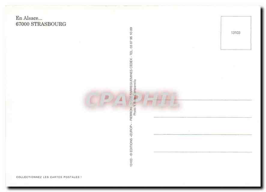 CPM Strasbourg Tramway  — Verso