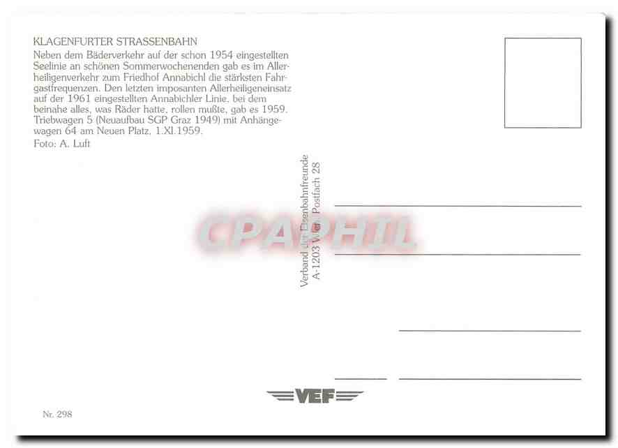 CPM Klagenfurter Strassenbahn Triebwagen 5  — Verso