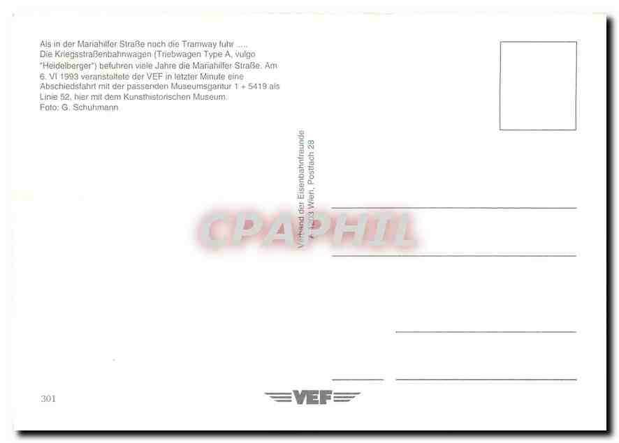 CPM Triebwagen Type A Vulgo Heidelberger  — Verso