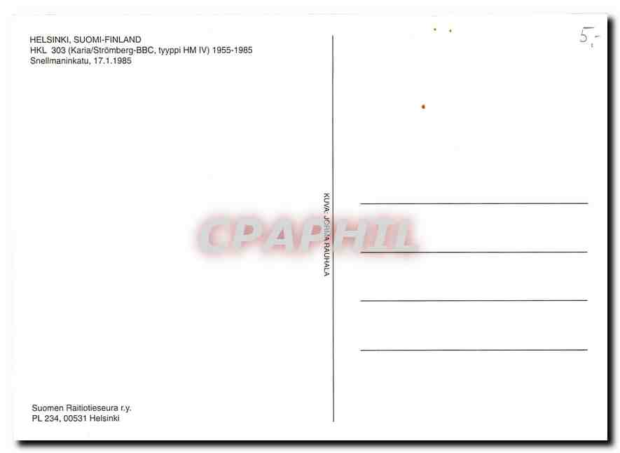 CPM Helsinki Suomi Finland  — Verso