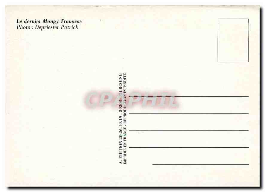 CPM Le dernier Mongy Tramway  — Verso
