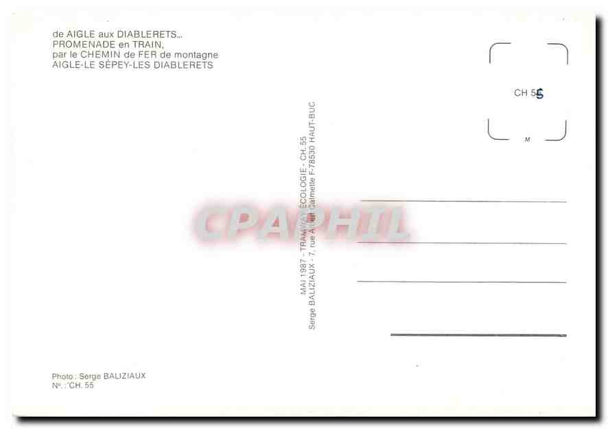 CPM Aigle le Sepey les Diablerets  — Verso