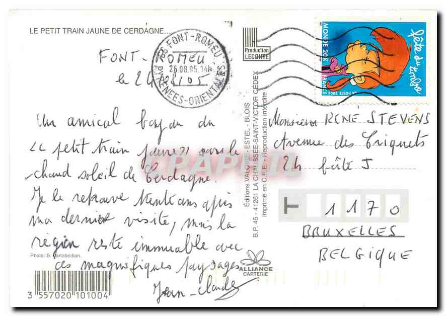 CPM Le Petit Train Jaune de Cerdagne  — Verso