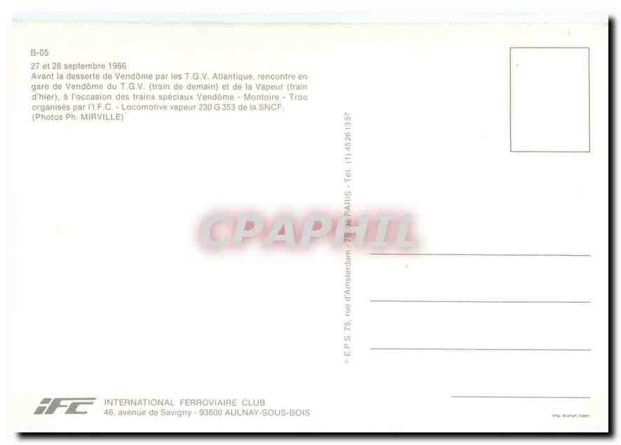 CPM Locomotive vapeur 230 G 353  — Verso