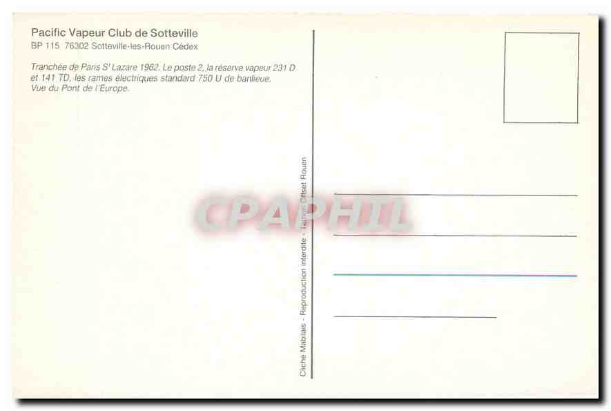 CPM La reserve vapeur 231 D et 141 TD  — Verso