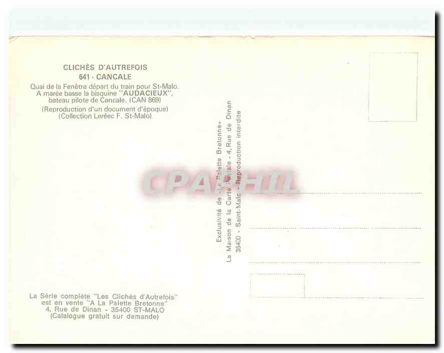 CPM Cancale Audacieux  — Verso
