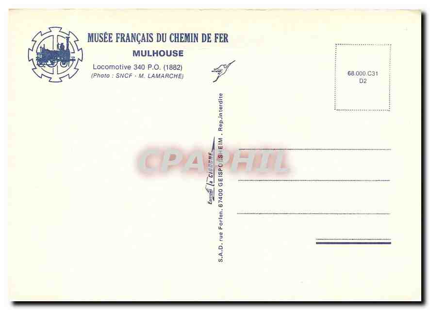 CPM Mulhouse Locomotive 340 PO  — Verso