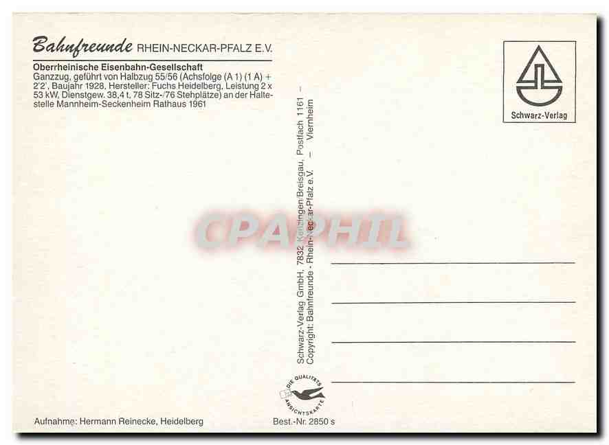 CPM Oberrheinische Eisenbahn Gesselschaft Halbzug 55 56  — Verso