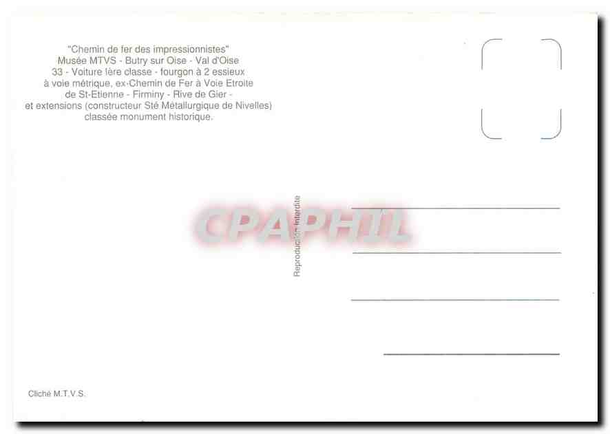 CPM Musee MTVS Butry sur Oise Val d'Oise  — Verso