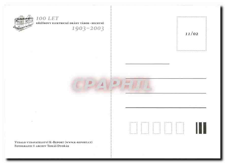 CPM 100 Let Krizikovy Elektricke Drahy Tabor Bechyne  — Verso