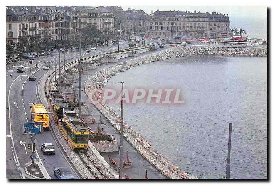 CPM Tramways du Neuchatel Vue sur le quai et le nouveau trace du Littorail 