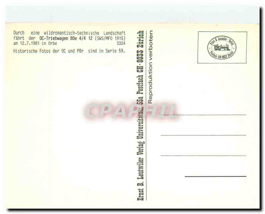 CPM OC Triebwagen BDe 4 4 12  — Verso