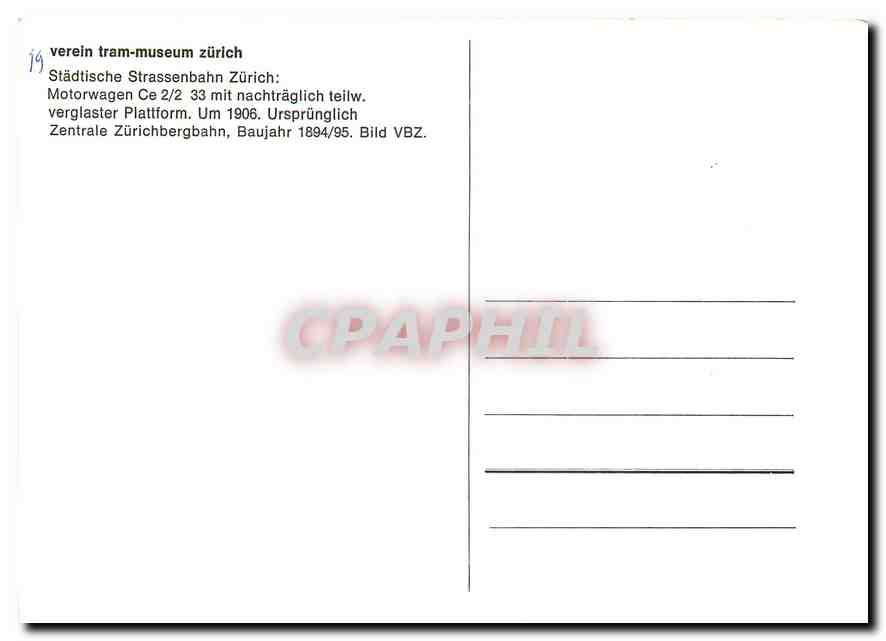 CPM Motorwagen Ce 2 2 33  — Verso