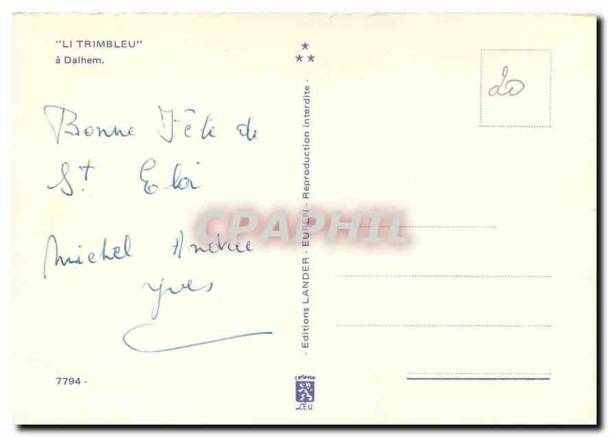 CPM Li Trimbleau a Dalhem  — Verso