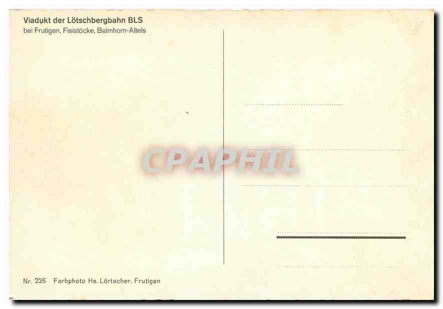 CPM Viadukt der Lotschbergbahn BLS  — Verso