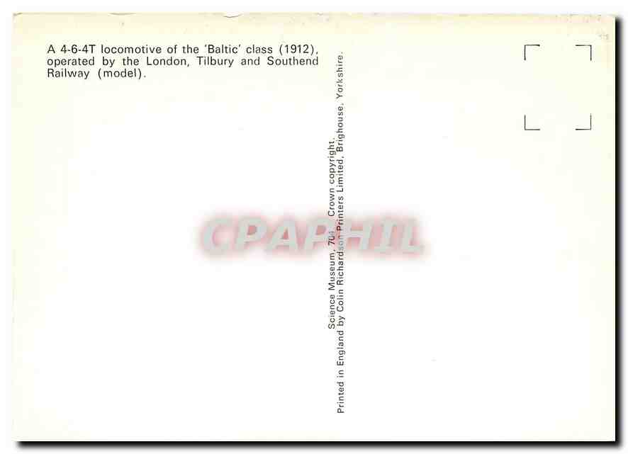 CPM A 4 6 4T Locomotive of the Baltic class operated by the London Tilbury and Sothend Railway  — Verso