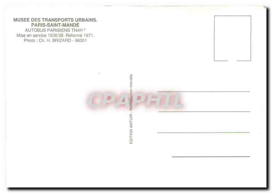 CPM Autobus Parisiens TN4H  — Rückseite
