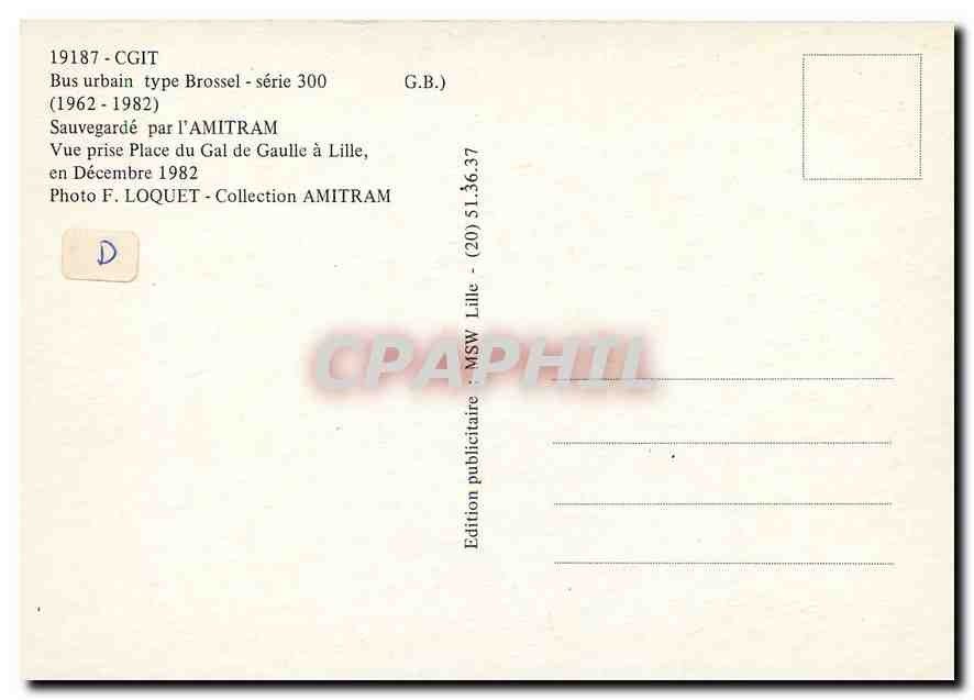 CPM Brossel serie 300  — Back