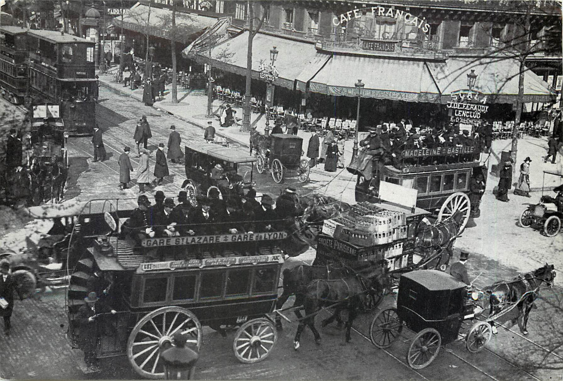 CPM Compagnie Generale des Omnibus Paris Omnibus a chevaux 1889 