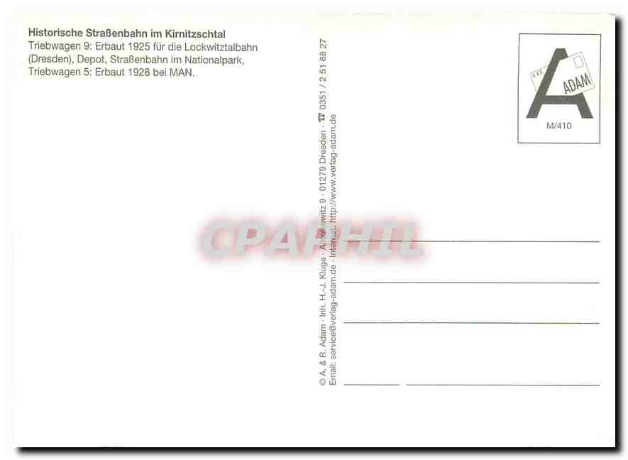 CPM Triebwagen 9 Erbaut 1925 fur die Lockwitztalbahn Triebwagen 5 Erbaut 1928 bei Man  — Rückseite