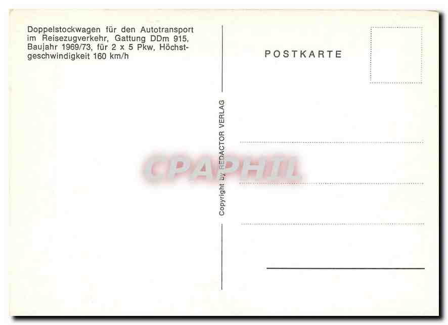 CPM Autotransport im Reisezugverkehr Gattung DDm 915  — Verso