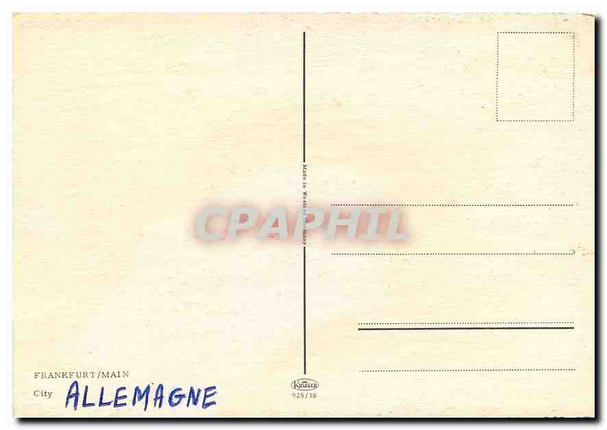 CPM Frankfurt Main City Allemagne  — Verso