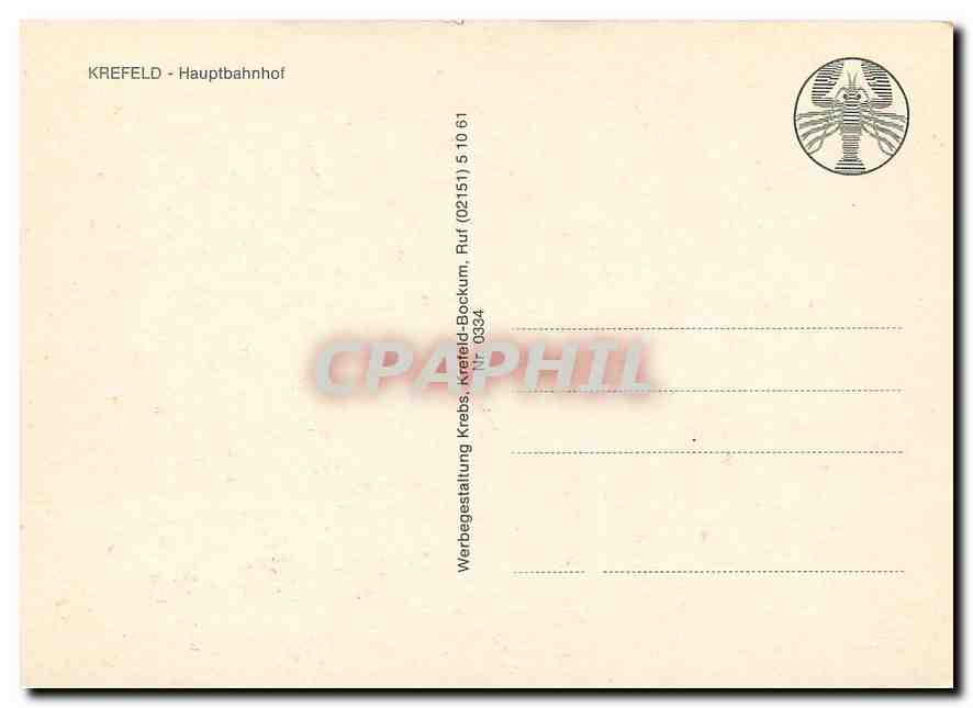 CPM Krefeld hauptbahnhof  — Verso